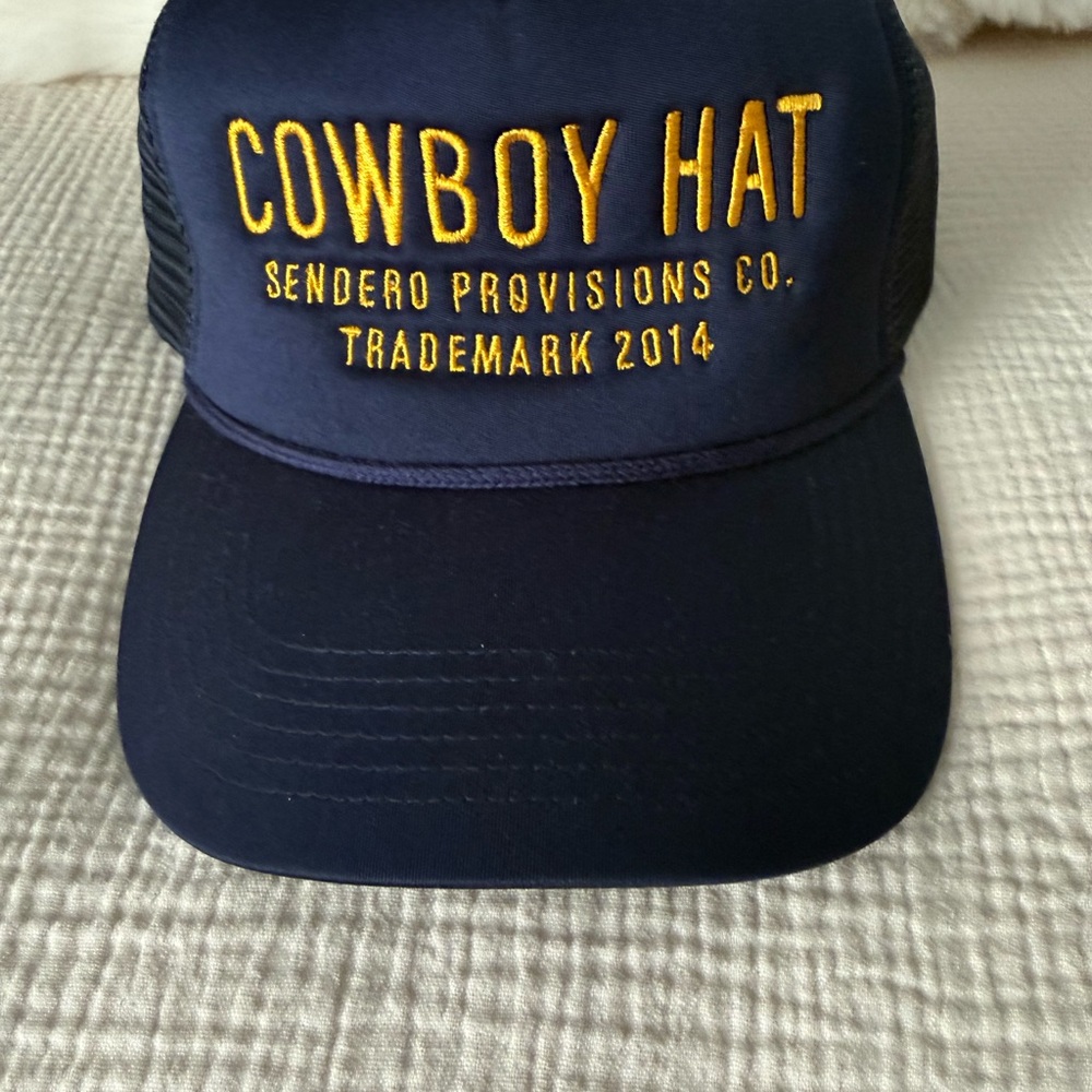 Sendero Provisions Co. Navy Trucker Hat with Yellow Embroidery